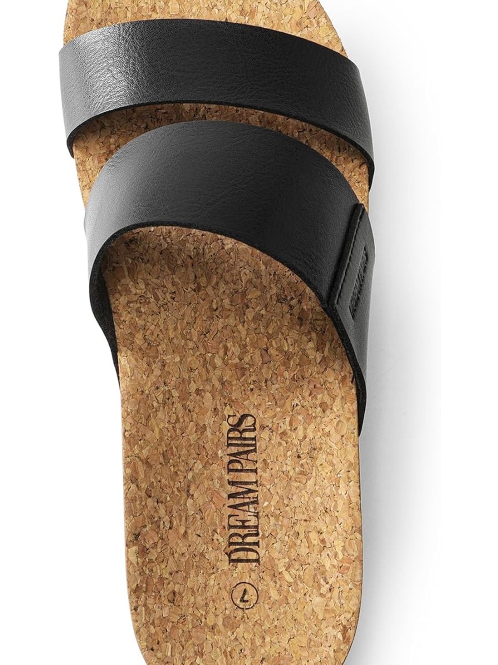 Reef Women’s Black Dual-Strap Cork Slide Sandals with White Outsole,cushion soul - Picture 4 of 11